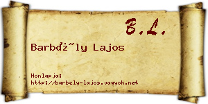 Barbély Lajos névjegykártya